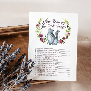 Getting Meowied Who Knows the Bride Best Game Card