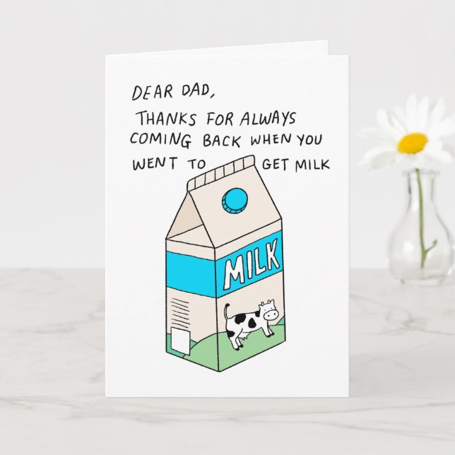Getting Milk Dad | Funny Father's Day Card (Small Plant)