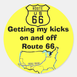 Getting My Kicks Route 66 Classic Round Sticker