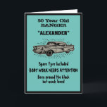 Getting Old 50th Birthday Joke Vintage Car Funny Card<br><div class="desc">Make that 50th Birthday special with this funny vintage retro style card. The humor used is something we can all relate to. Easily customize the text of this birthday card using the template provided.</div>