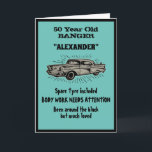 Getting Old 50th Birthday Joke Vintage Car Funny Card<br><div class="desc">Make that 50th Birthday special with this funny vintage retro style card. The humor used is something we can all relate to. Easily customize the text of this birthday card using the template provided.</div>