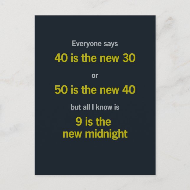 Getting Old / 9 is the New Midnight Postcard (Front)