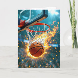 Getting Old Birthday Flaming Basketball Card