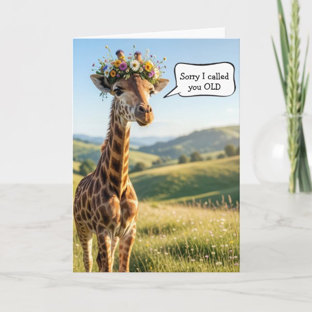 Getting Old Birthday Giraffe Humour Card (Front)