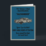 Getting Old Birthday Joke Vintage Car Funny Pun Card<br><div class="desc">Make that Birthday special with this funny card. The humour used is something we can all relate to. Easily customise the text of this birthday card using the template provided.</div>