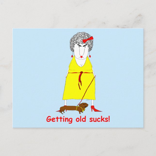Getting Old Funny Crabby Old Woman Postcard (Front)