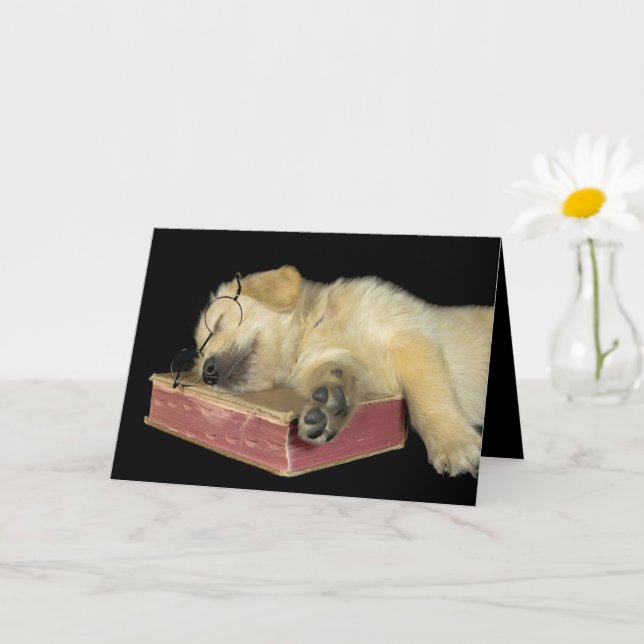 Getting Old Golden Retriever on book Card (Small Plant)