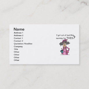 Getting Out of Bed Humour Business Card