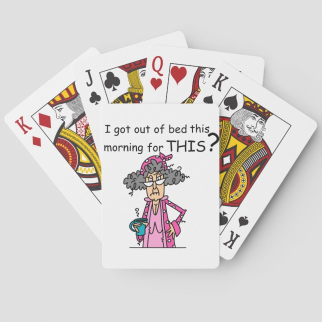 Getting Out of Bed Humour Playing Cards (Back)