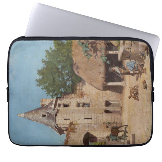 Getting Ready for the Hunt (Mediaeval Scene) Laptop Sleeve (Front)