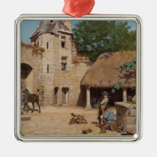 Getting Ready for the Hunt (Mediaeval Scene) Metal Tree Decoration