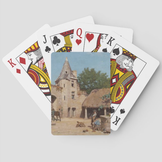 Getting Ready for the Hunt (Mediaeval Scene) Playing Cards (Back)