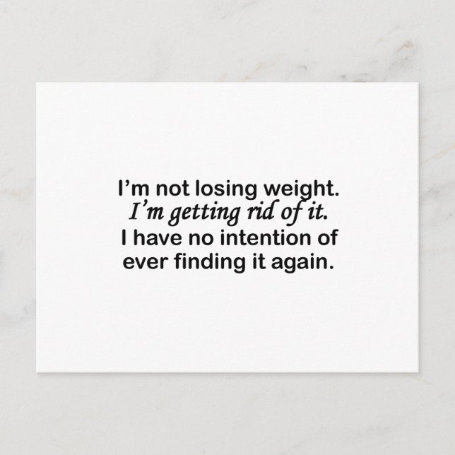 Getting Rid Of Weight Postcard (Front)