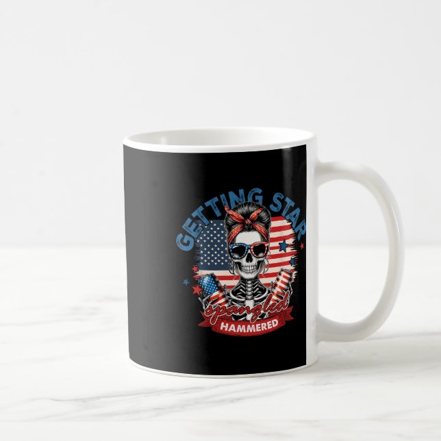 Getting Star Spangled Hammered American Skeleton 4 Coffee Mug (Right)