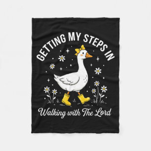 Getting steps in walking with the lord christian fleece blanket