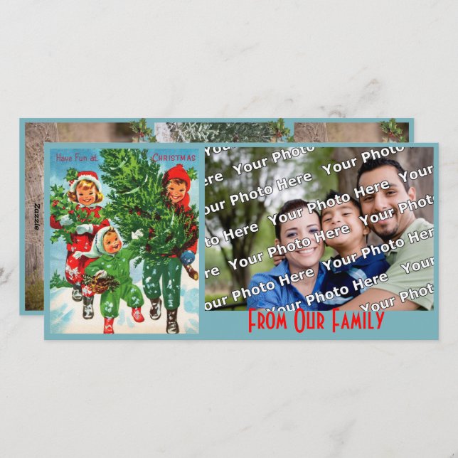 Getting The Christmas Tree Photo Card (Front/Back)