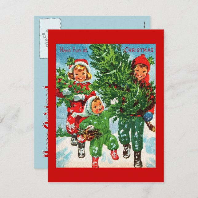 Getting The Christmas Tree Postcard (Front/Back)