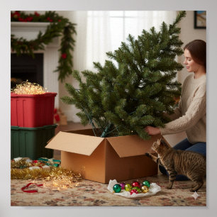 Getting the Christmas Tree Ready Poster