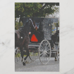 Getting the New Horse Home The Amish Way Stationery
