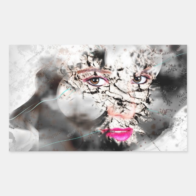 GETTING THROUGH CREATIVE ART RECTANGULAR STICKER (Front)