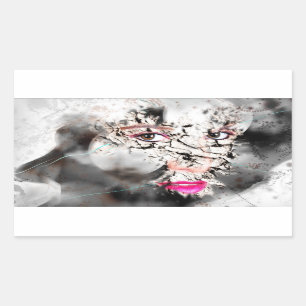 GETTING THROUGH CREATIVE ART RECTANGULAR STICKER