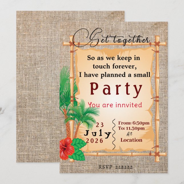 Getting together Invitation (Front/Back)