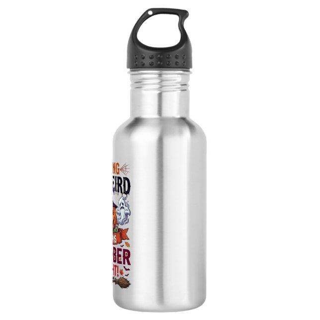 Getting Weird Halloween Pumpkin Ghosts Witch Hat_1 532 Ml Water Bottle (Front)