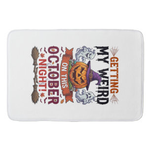 Getting Weird Halloween Pumpkin Ghosts Witch Hat_1 Bath Mat