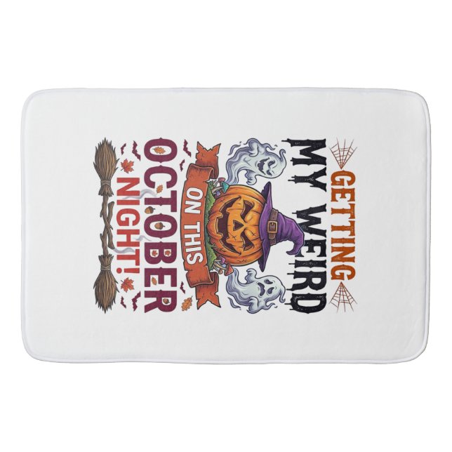 Getting Weird Halloween Pumpkin Ghosts Witch Hat_1 Bath Mat (Front)