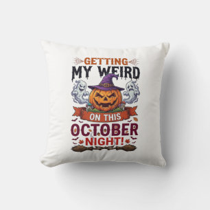 Getting Weird Halloween Pumpkin Ghosts Witch Hat_1 Cushion