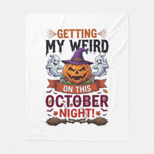 Getting Weird Halloween Pumpkin Ghosts Witch Hat_1 Fleece Blanket