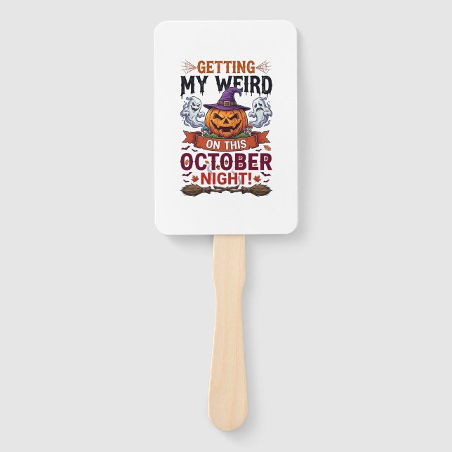 Getting Weird Halloween Pumpkin Ghosts Witch Hat_1 Hand Fan (Front)