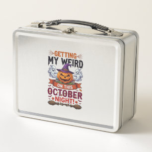Getting Weird Halloween Pumpkin Ghosts Witch Hat_1 Metal Lunch Box