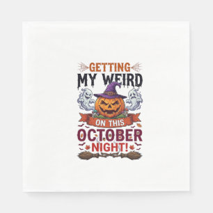 Getting Weird Halloween Pumpkin Ghosts Witch Hat_1 Napkin