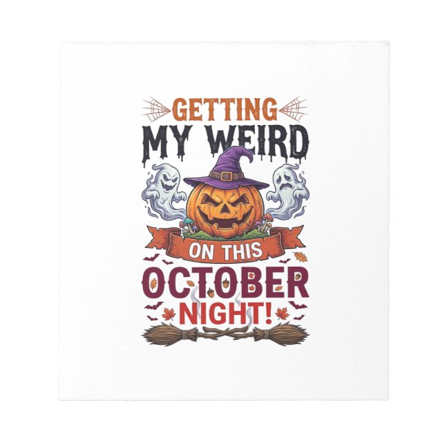 Getting Weird Halloween Pumpkin Ghosts Witch Hat_1 Notepad (Front)