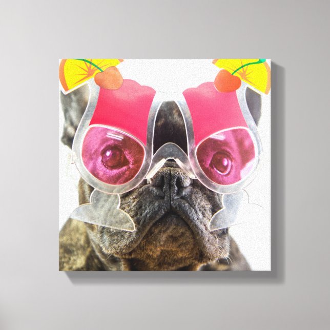 Getty Images | Dog With Cocktail Glasses Canvas Print (Front)