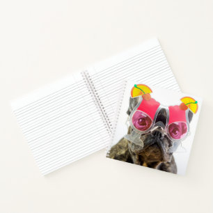 Getty Images Dog With Cocktail Glasses Notebook