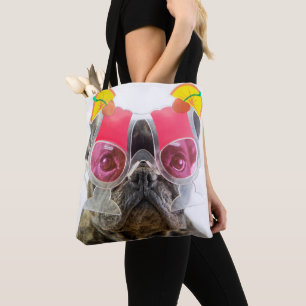 Getty Images Dog With Cocktail Glasses Tote Bag