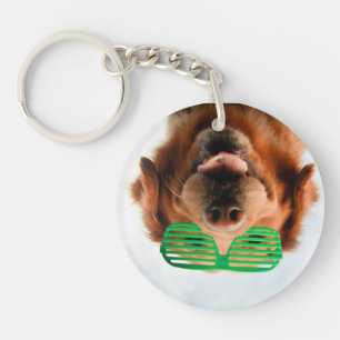 Getty Images Dog With Glasses Key Ring