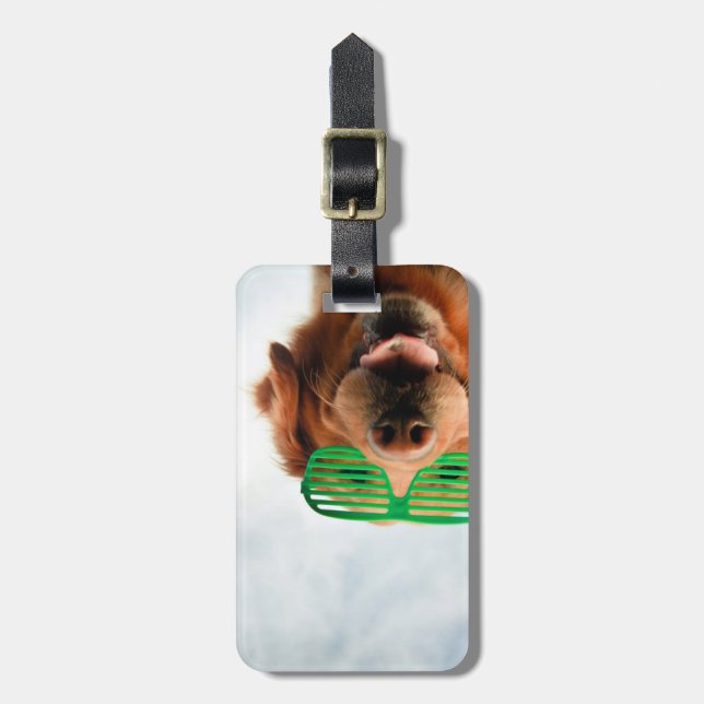 Getty Images | Dog With Glasses Luggage Tag (Front Vertical)