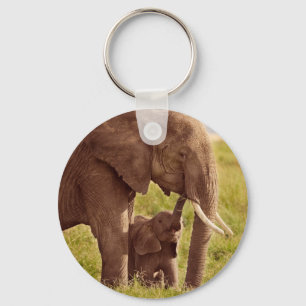 Getty Images Elephant & Baby Key Ring