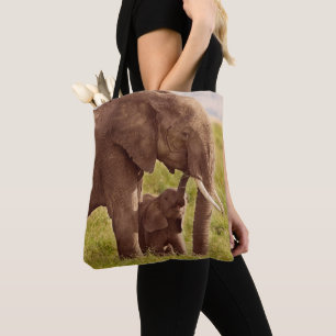 Getty Images Elephant & Baby Tote Bag