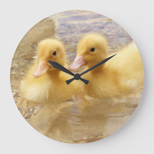 Getty Images | Fuzzy Yellow Ducklings Large Clock (Front)
