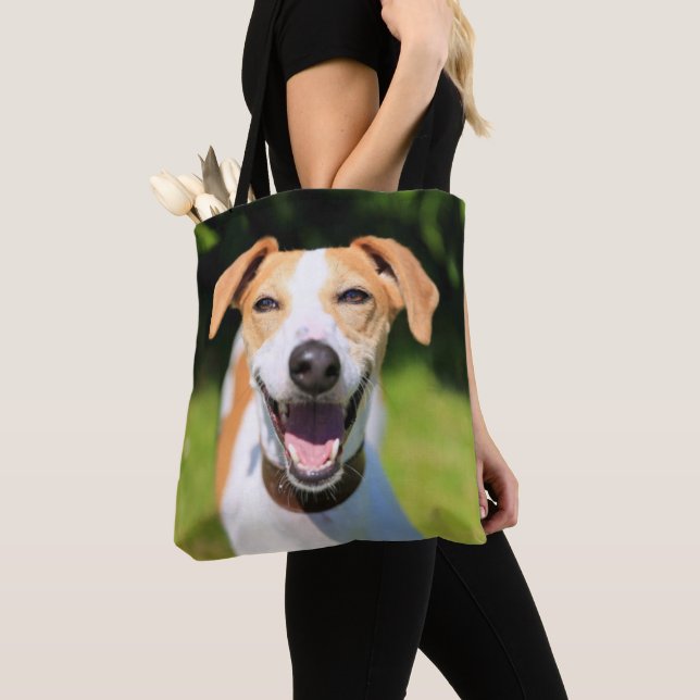 Getty Images | Laughing Dog Tote Bag (Close Up)