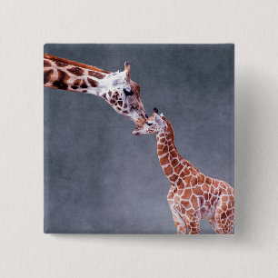 Getty Images Mother & Baby Giraffe 15 Cm Square Badge