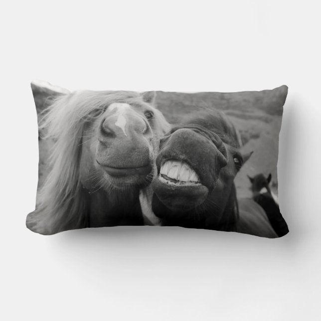 Getty Images | Smiling Horses Lumbar Cushion (Front)