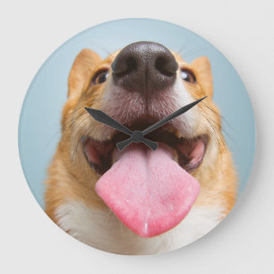 Getty Images Very Happy Corgi Large Clock