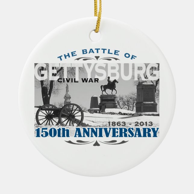Gettysburg Battle 150 Anniversary Ceramic Tree Decoration (Front)