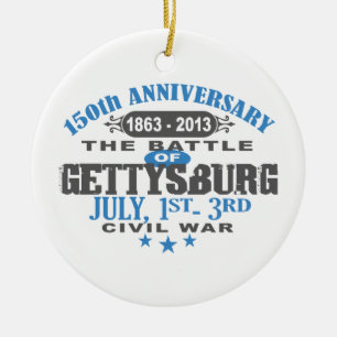 Gettysburg Battle 150 Anniversary Ceramic Tree Decoration