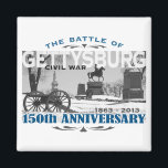 Gettysburg Battle 150 Anniversary Magnet<br><div class="desc">Celebrate the 150th anniversary of the Battle of Gettysburg - The Battle of Gettysburg was a pinnacle battle in the American Civil War, fought from July 1st to 3rd, 1863, in and around the town of Gettysburg, Pennsylvania. It was the battle with the largest number of casualties in the American...</div>